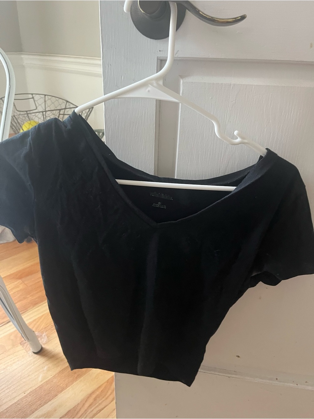 wild fable Black V-Neck Crop Top